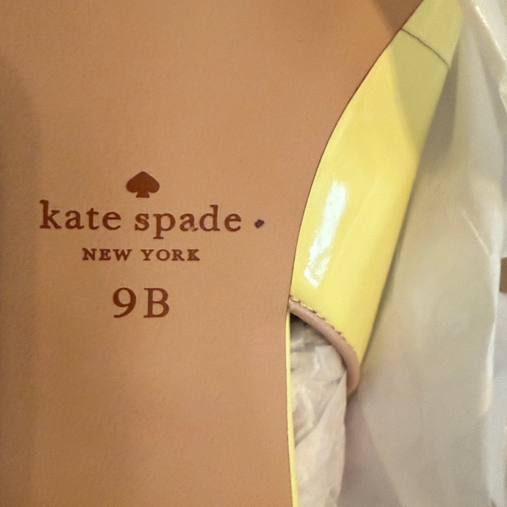 Kate Spade "Antibes" Sling Back Pointed Toe Flat in Lemon Sorbet 9 NEW - Picture 6 of 15